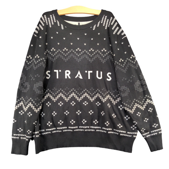Stratus Men's Spell Out Pullover Knit Multi XXL Sweater Fair Isle Pattern - Picture 1 of 10